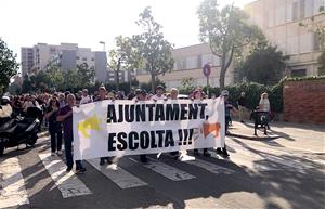 Manifestació contra el carril bici del carrer Francesc Macià. Eix
