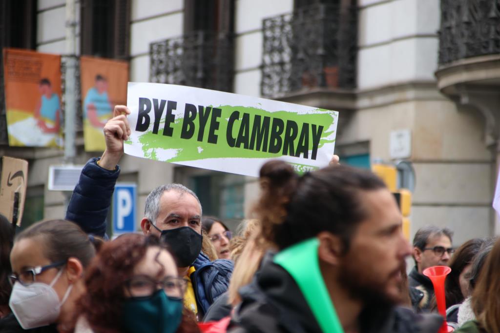 Manifestació dels sindicats de l'educació en el cinquè dia de vaga. ACN / Blanca Blay