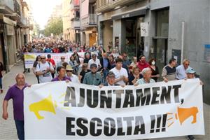 Més de 450 persones clamen a Vilanova i la Geltrú contra el model de pacificació dels eixos comercials
