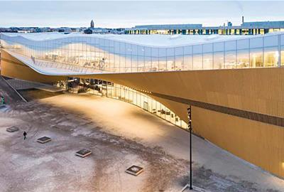 Oodi, biblioteca central d’Helsinki. Eix