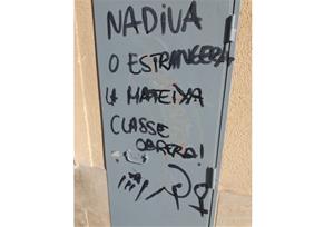 Pintada 'Nadiua o estrangera, la mateixa classe obrera'. Ferran Savall