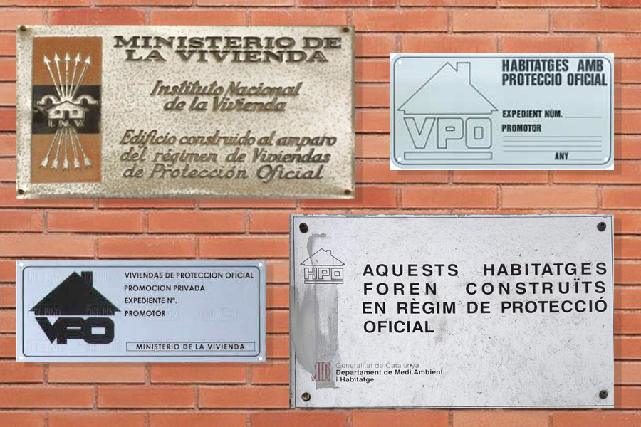 Plaques vivenda protecció oficial. Eix