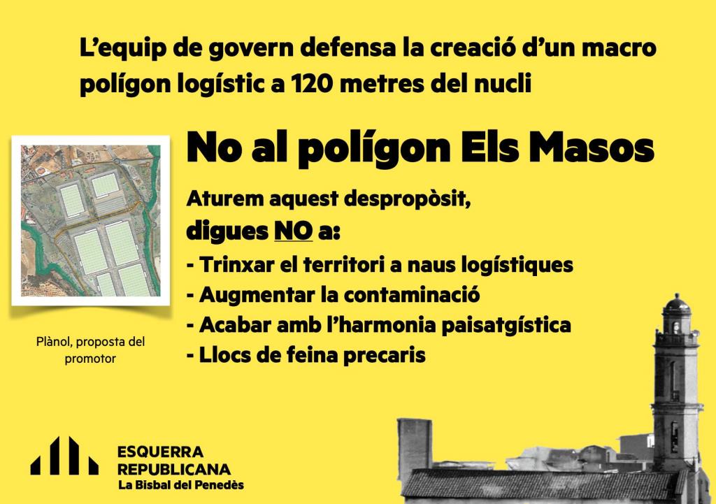 Rebuig polígon Els Masos de La Bisbal del Penedès. Eix