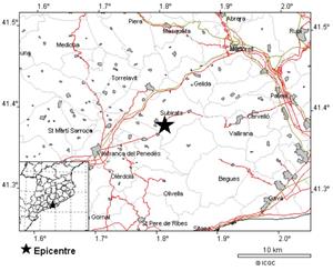 Registren un petit sisme de magnitud 2,6 entre l'Alt Penedès i el Garraf. EIX