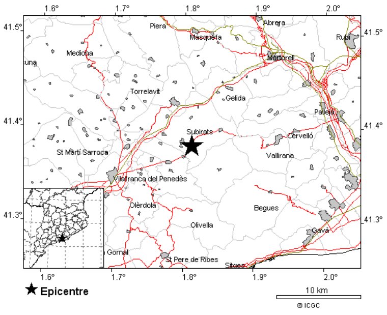 Registren un petit sisme de magnitud 2,6 entre l'Alt Penedès i el Garraf. EIX