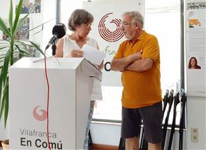 Roda de premsa de Vilafranca en Comú. Eix