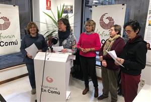 Roda de premsa de Vilafranca en Comú sobre el pressupost municipal. Eix