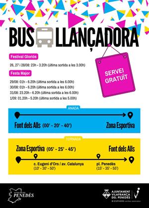 Vilafranca habilitarà un bus llançadora entre el Centre i la Zona Esportiva durant la festa major. EIX