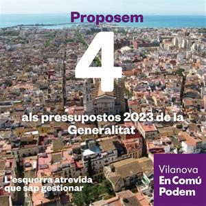 Vilanova en Comú Podem presenta les actuacions que demanen per a VNG en la negociació pels pressupostos de la Generalitat de 2023. EIX
