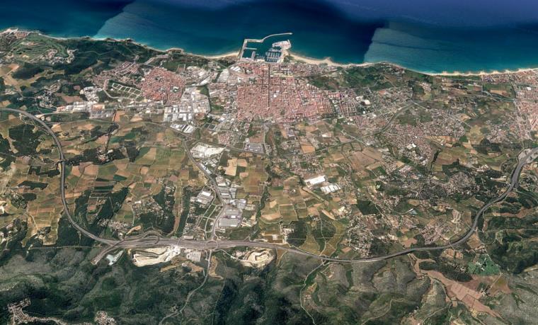 Vista aèria de Vilanova i la Geltrú. Google Earth