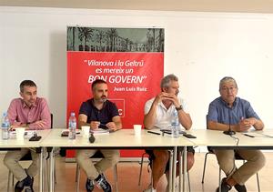 Xavier Oller, Joan Martorell, Joan Giribet i Gerard Llobet al debat organitzat pel PSC. Eix