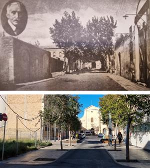 A dalt, la casa on va néixer Macià, a la rambla dels Josepets, del llibre d'Enric Ucelay Da Cal'. A sota, la imatge actual