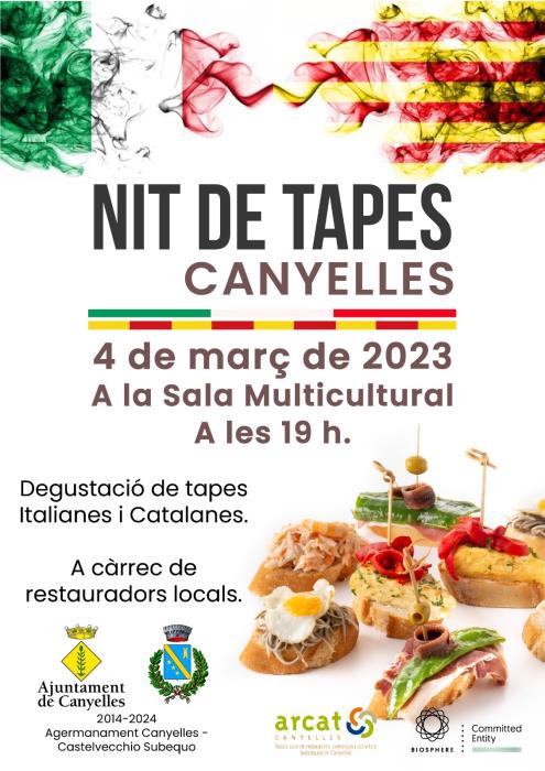 Canyelles organitza una Nit de Tapes dedicada a Itàlia