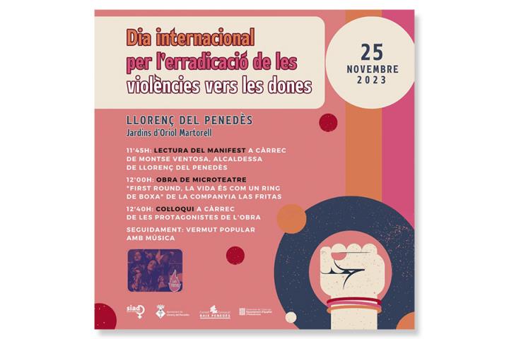 Commemoració comarcal del Dia internacional per l'erradicació de les violències vers les dones a Llorenç del Penedès.