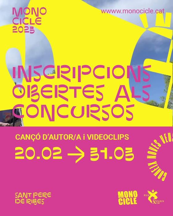 Concursos Cançó d'Autor/a i videoclip del Festival Monocilce 2023