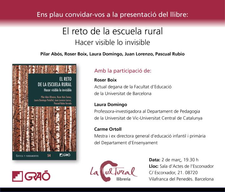Dijous es presenta a l’Escorxador un llibre que reivindica el paper de l’escola rural