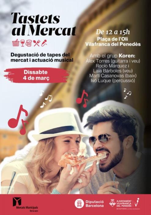 Dissabte Tastets al Mercat amb l’actuació dels penedesencs Koren