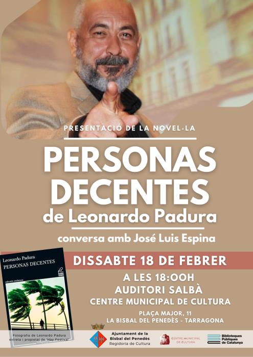 Leonardo Padura presentarà la seva darrera obra “Personas Decentes”