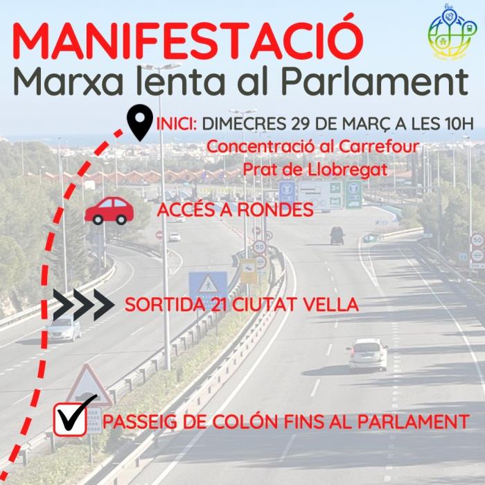 Marxa lenta fins al Parlament de Catalunya