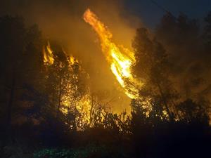 Alerta a Cubelles per un incendi a la urbanització Corral d'en Cona. EIX