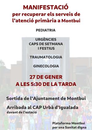 CCOO Anoia denuncia les retallades als serveis sanitaris a Montbui. EIX