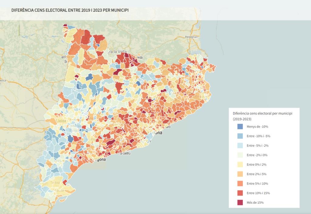 Cens electoral: Barcelona, la ciutat on més baixa, mentre puja més d'un 12% a Roda de Berà, Cunit, Vacarisses i Calafell. ACN