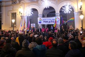 Centenars de persones es concentren a Sitges contra les brutals agressions homòfobes de la matinada de Cap d’Any. ACN