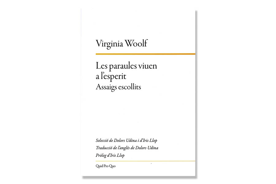 Coberta de 'Les paraules viuen a l'esperit', de Virginia Woolf. Eix