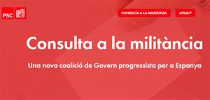Consulta a la militància sobre l’acord de Govern per a Espanya. Eix