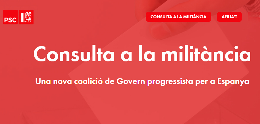 Consulta a la militància sobre l’acord de Govern per a Espanya. Eix