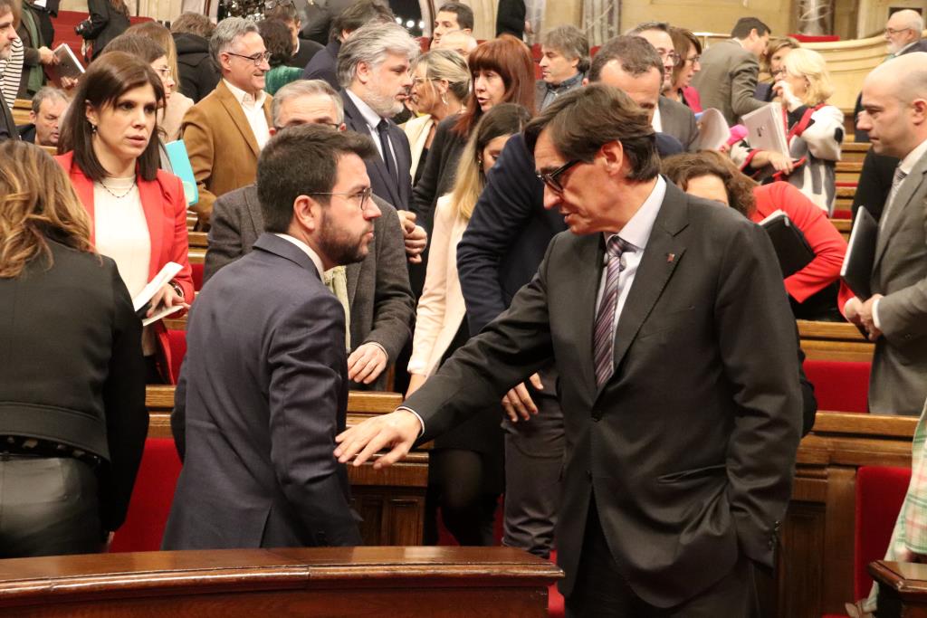 El Govern i el PSC anuncien un acord pels pressupostos de la Generalitat del 2023. ACN