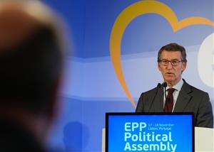 El líder del PP, Alberto Núñez Feijóo, a l'Assemblea Política del PP europeu. PP / Tarek
