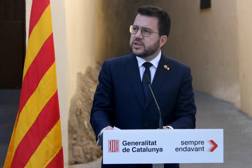 El president de la Generalitat, Pere Aragonès i Garcia, a Masquefa. ACN