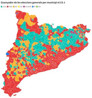 El PSC guanya a les 4 circumscripcions per primer cop en 20 anys, i en 471 municipis, la segona millor marca històrica. ACN