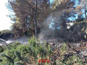 Els Bombers extingeixen un incendi de vegetació a Castellet i la Gornal. Bombers
