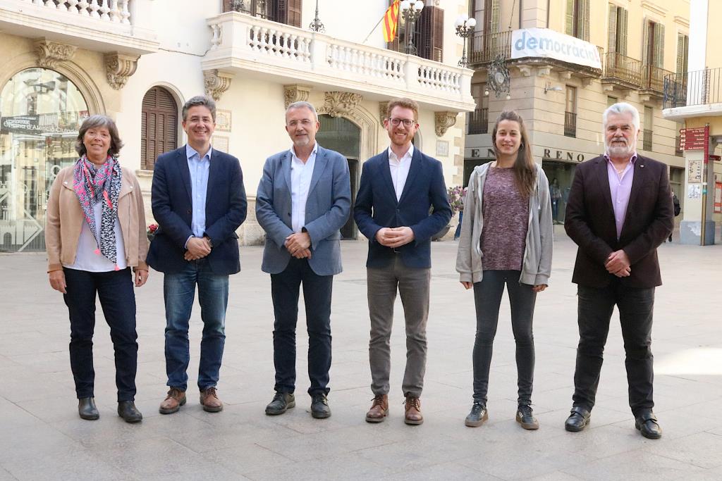 Els caps de llista amb representació institucional a Vilafranca del Penedès el maig del 2023 . ACN