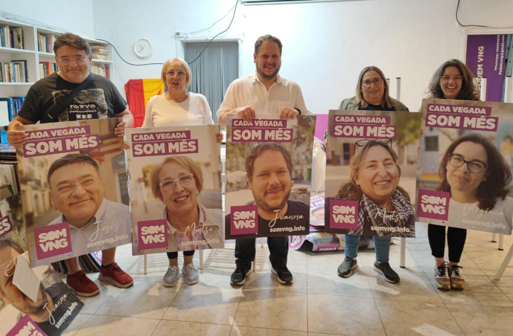 Els cinc primers integrants de la candidatura de Som Vng. Eix