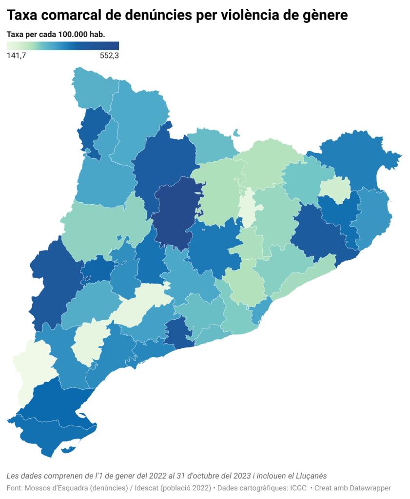 Els municipis amb menys renda tenen taxes de denúncies per violència de gènere gairebé el doble d'altes que els més rics. ACN