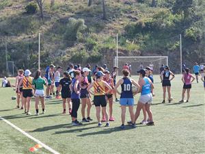 Entrenament de la selecció espanyola de rugbi touch a Olivella
