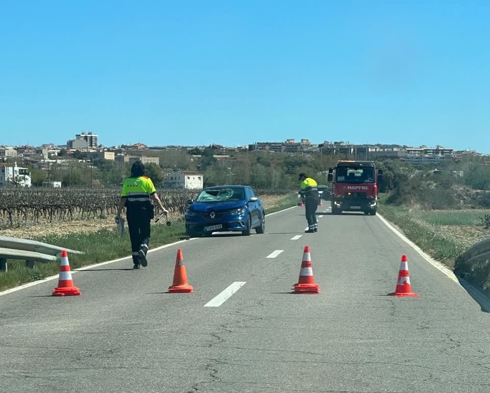 Ferit crític un ciclista en un accident amb un turisme a Sant Martí Sarroca. EIX