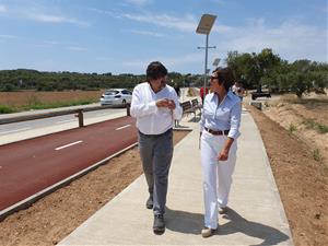 Finalitzat l’itinerari de vianants i carril bici a la BV-2113, entre Ribes, Puigmoltó i les Roquetes