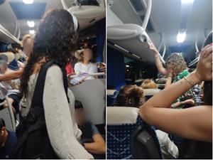 Imatge de les aglomeracions a l'interior del bus entre Sitges i Barcelona. . @asogas