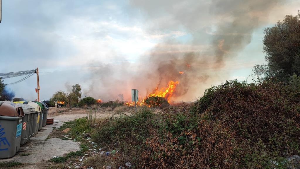 Incendi de vegetació al barri de la Collada de Vilanova. EIX