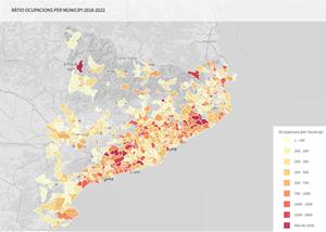 La Selva, el Baix Penedès i l'Alt Camp, les comarques amb la ràtio d’ocupacions d'habitatges més alta de Catalunya. ACN