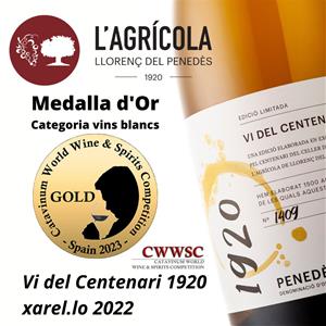 L’Agrícola de Llorenç obté una nova medalla d'or al Concurs International Wine and Spirits Awards 2023. EIX