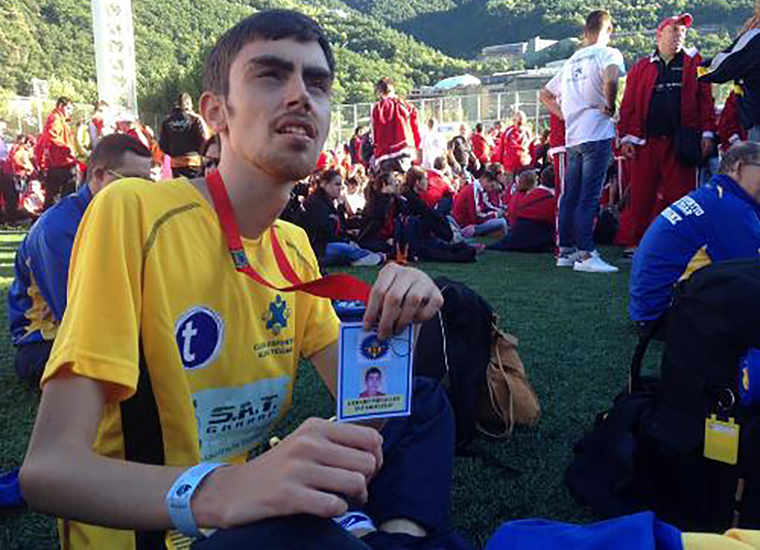 L'atleta canyellenc Gerard Miralles als Special Olympics. Eix