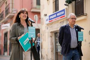 Laura Borràs i Josep Maria Llasat, al Vendrell. ACN