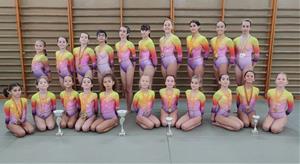 Les gimnastes del CG Vilanova al torneig Osonagym. Eix