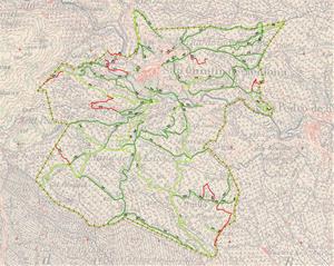 L'inventari de camins de Sant Quintí de Mediona cataloga 75 camins, 45 d'ells aptes per al trànsit rodat. Diputació de Barcelona