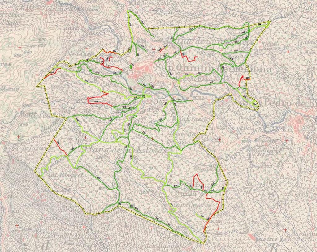 L'inventari de camins de Sant Quintí de Mediona cataloga 75 camins, 45 d'ells aptes per al trànsit rodat. Diputació de Barcelona